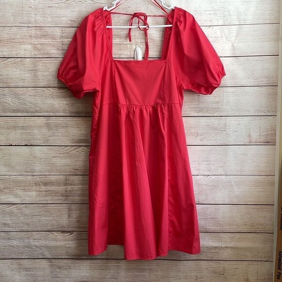 NEW WITH TAGS‎ DRAPER JAMES PUFFED SLEEVE DRESS IN HIBISCUS - Picture 3 of 9